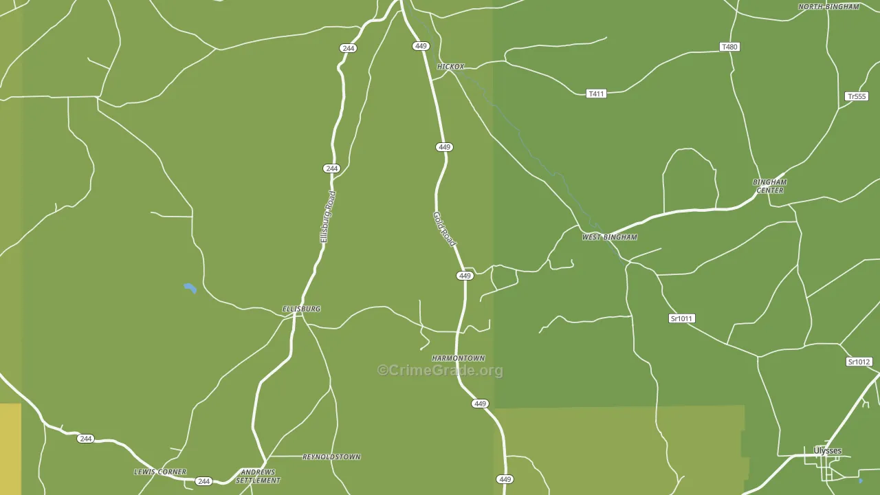 Genesee, PA Map of Vandalism Rates
