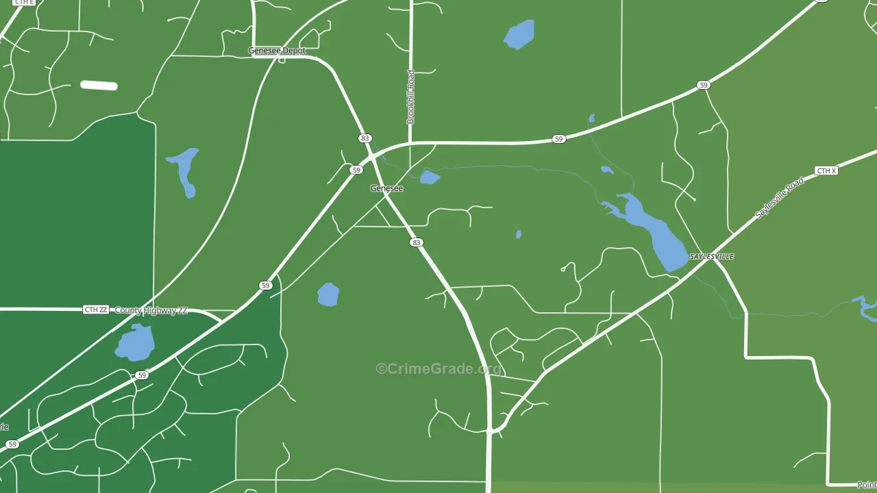 Genesee, WI Map of Vandalism Rates