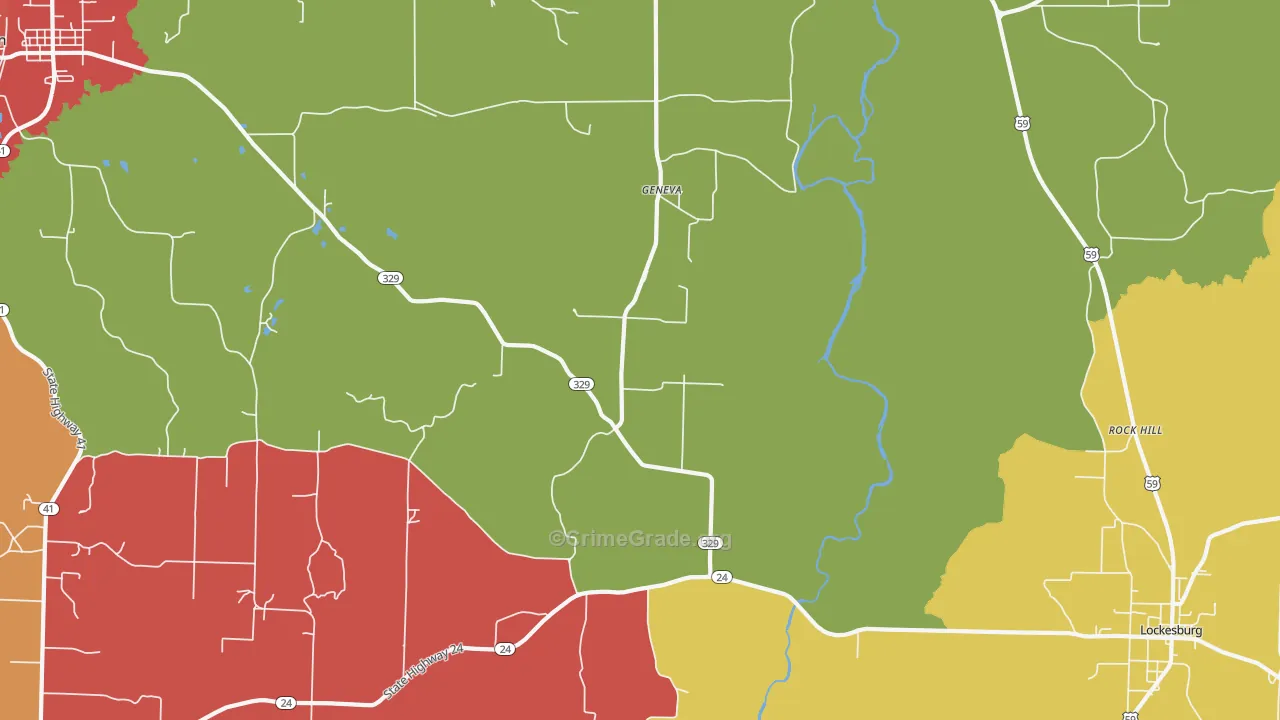 Geneva, AR Map of Vandalism Rates