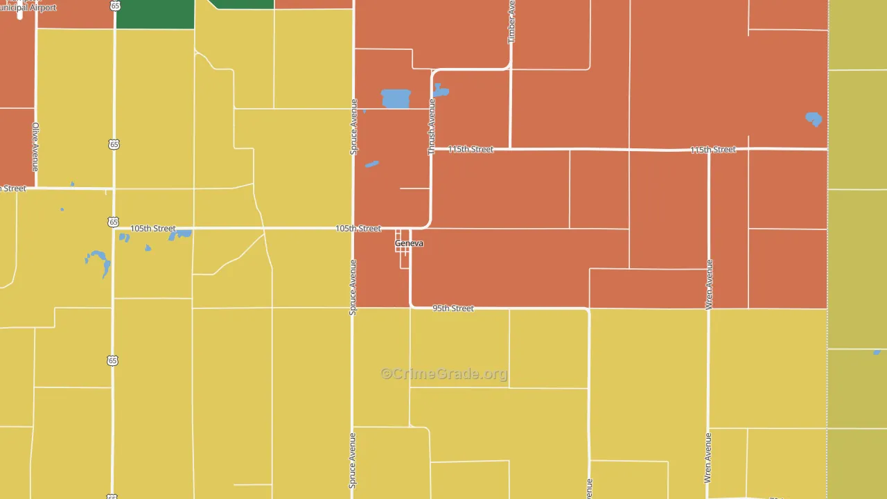 Geneva, IA Map of Vandalism Rates