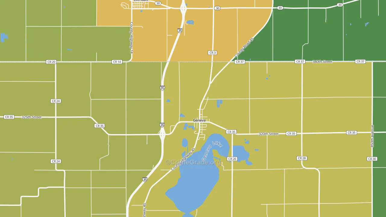 Geneva, MN Map of Vandalism Rates