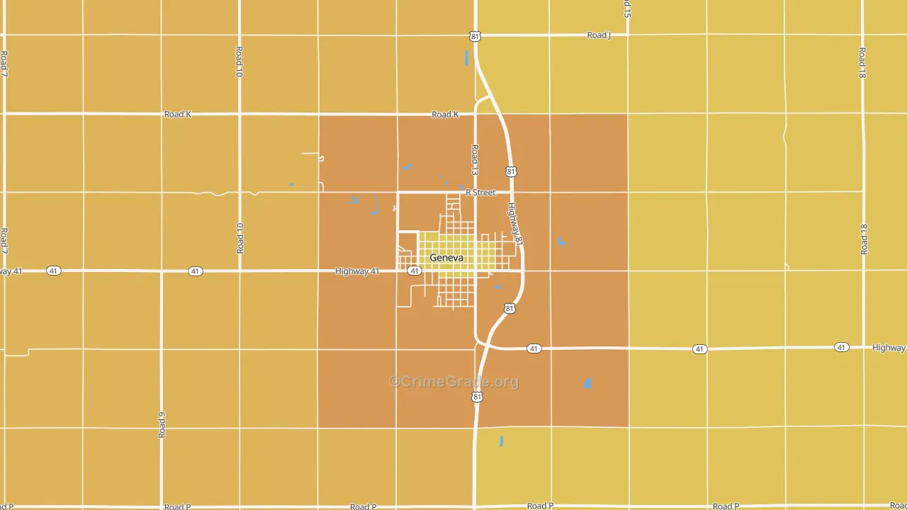 Geneva, NE Map of Vandalism Rates