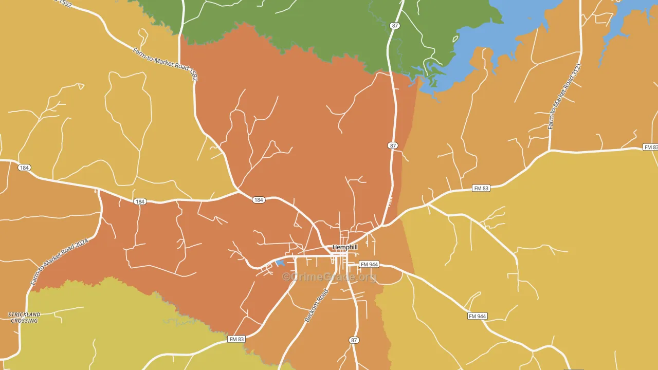 Geneva, TX Map of Vandalism Rates