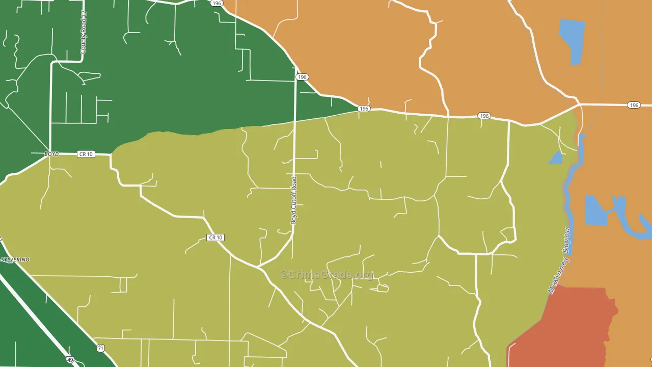 Genoa, AR Map of Vandalism Rates