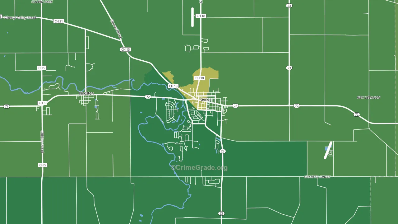 Genoa, IL Map of Vandalism Rates