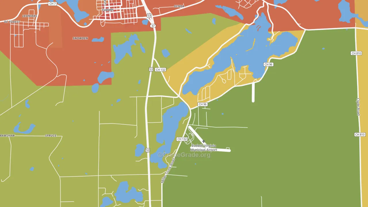 Genoa, MN Map of Vandalism Rates