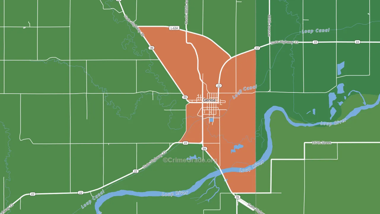 Genoa, NE Map of Vandalism Rates