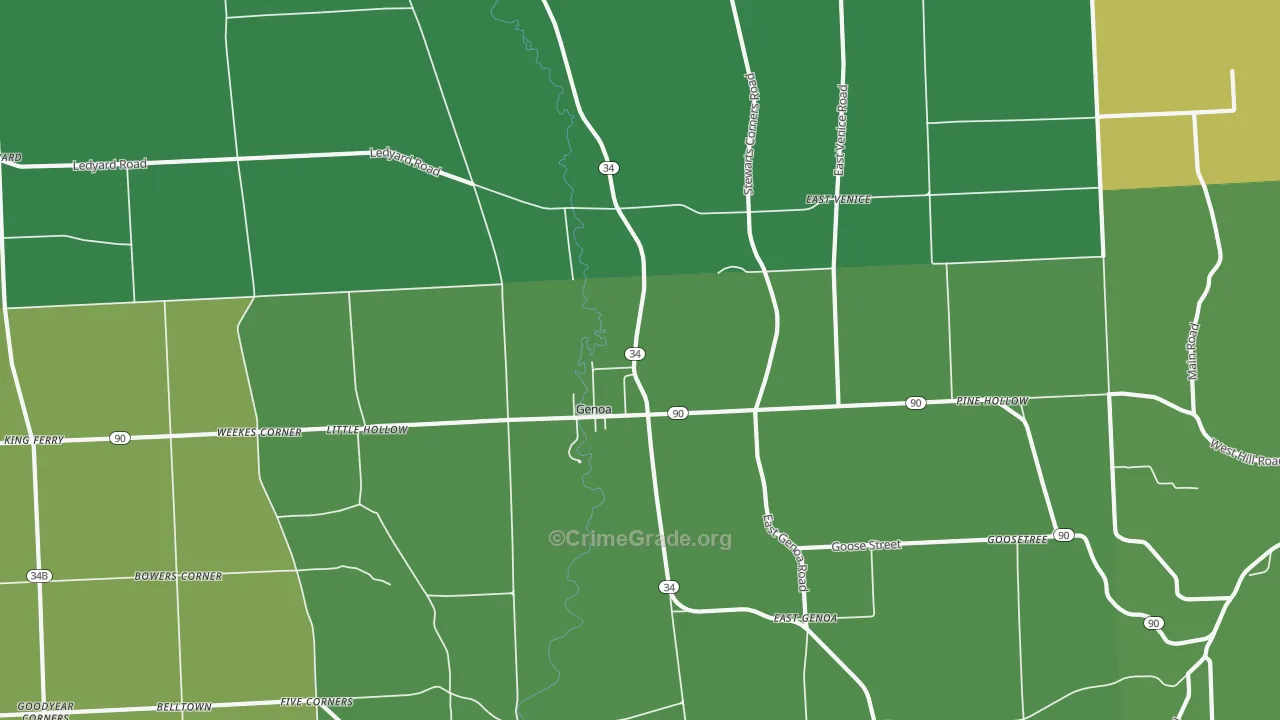 Genoa, NY Map of Vandalism Rates
