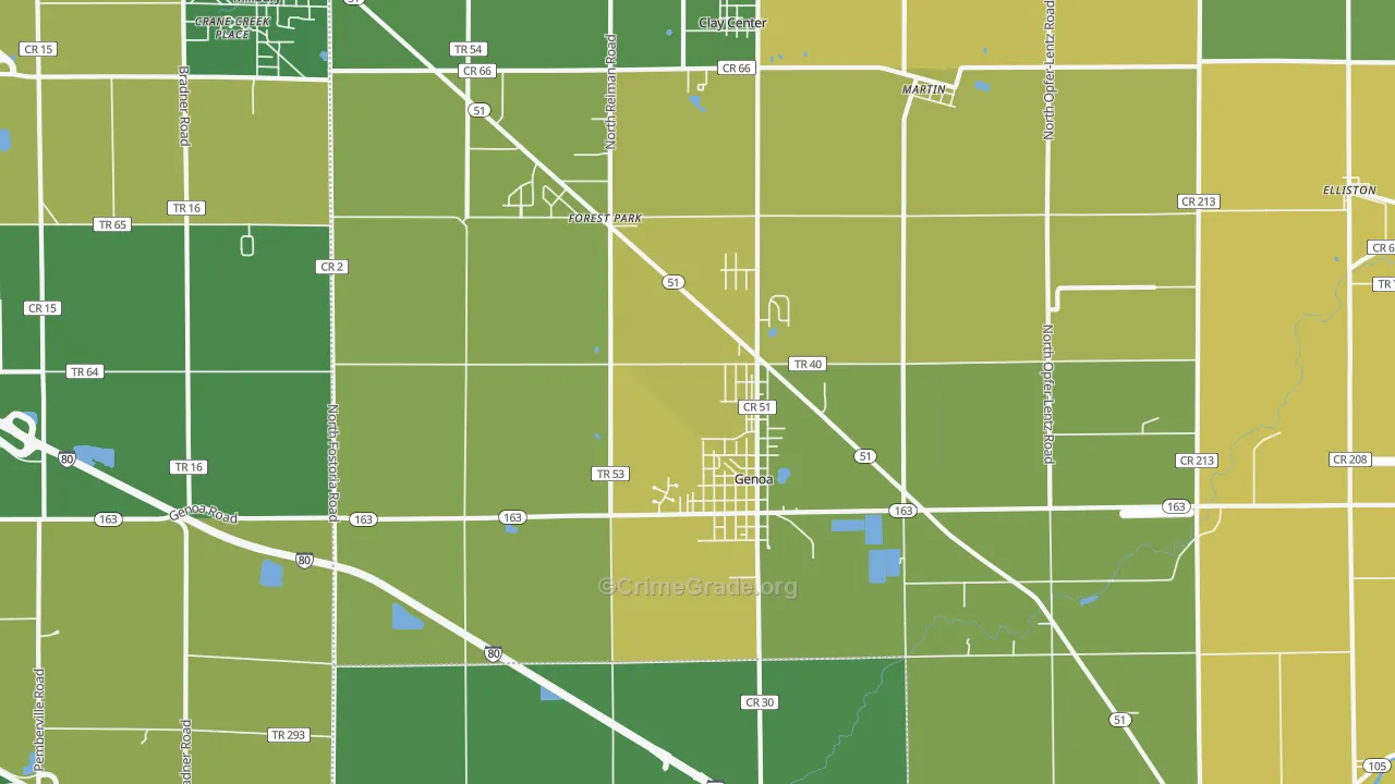 Genoa, OH Map of Vandalism Rates