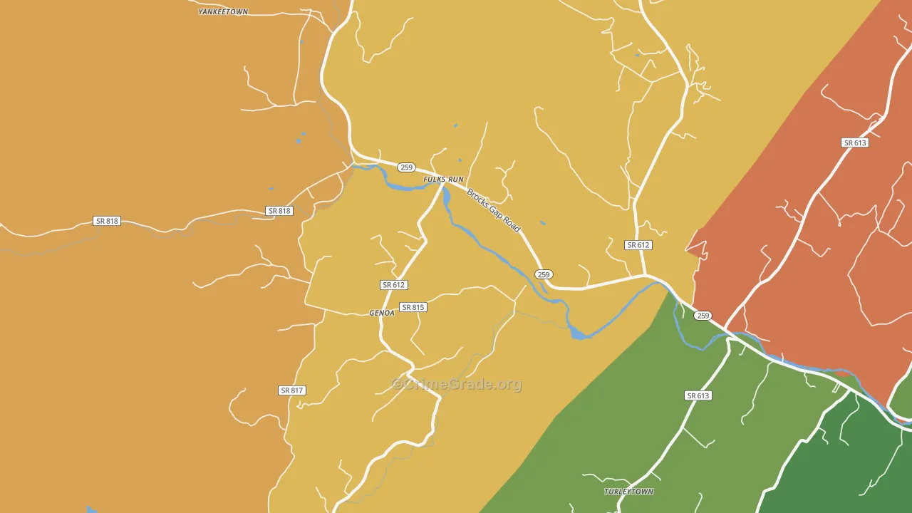 Genoa, VA Map of Vandalism Rates