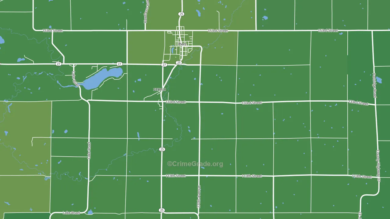 Genola, MN Map of Vandalism Rates