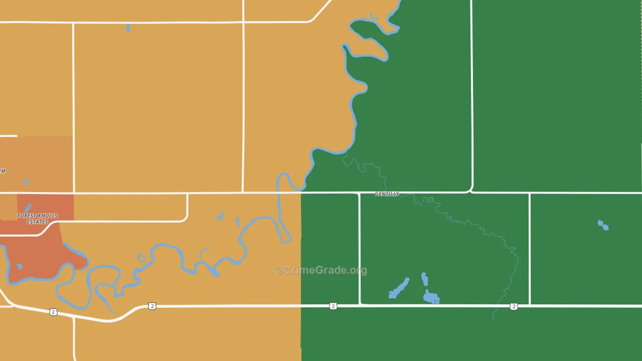 Gentilly, MN Map of Vandalism Rates