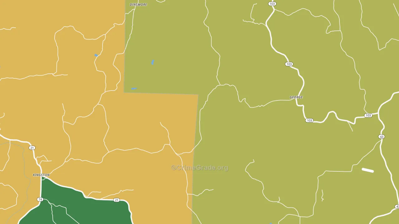 George, AR Map of Vandalism Rates