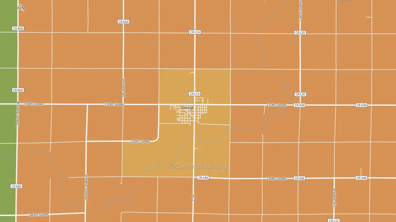 George, IA Map of Vandalism Rates