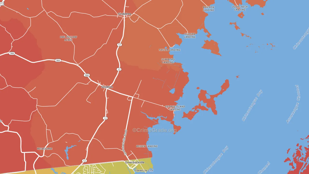 George Island Landing, MD Map of Vandalism Rates