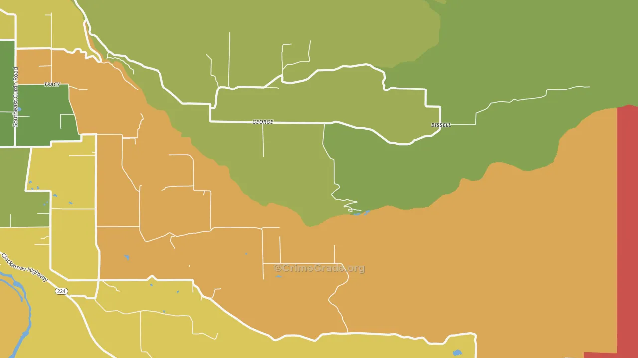 George, OR Map of Vandalism Rates