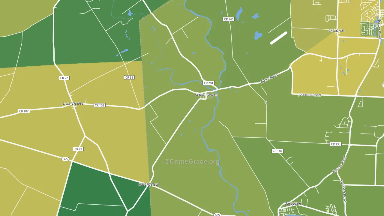 Georgesville, OH Map of Vandalism Rates