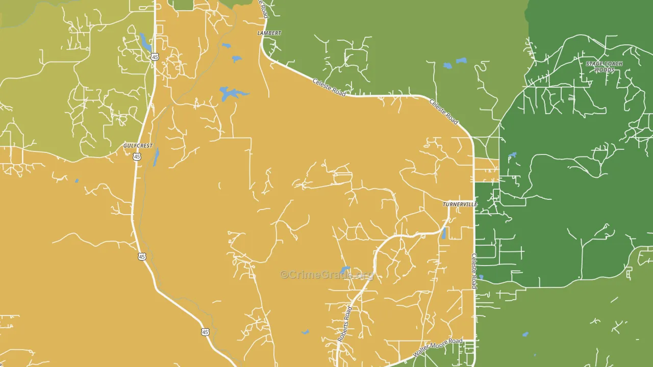 Georgetown, AL Map of Vandalism Rates
