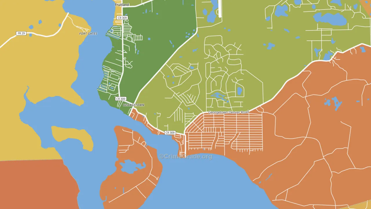 Georgetown, FL Map of Vandalism Rates