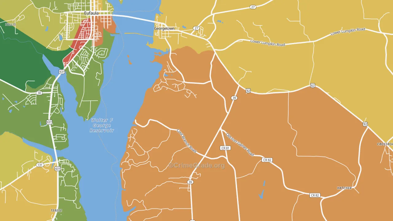 Georgetown, GA Map of Vandalism Rates