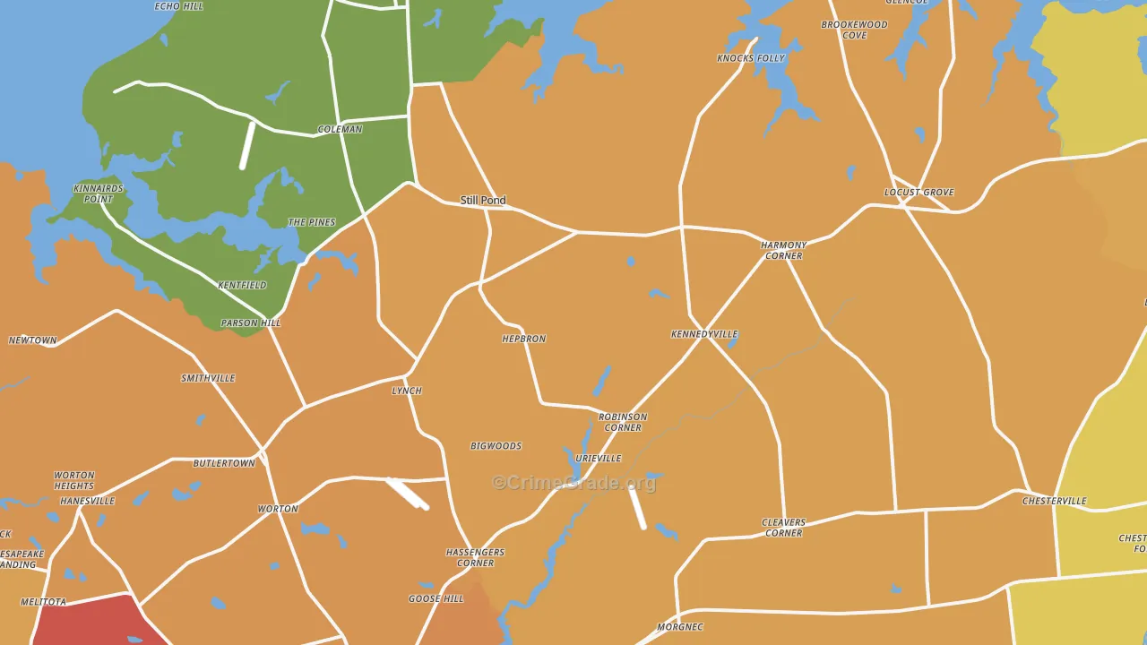 Georgetown, MD Map of Vandalism Rates