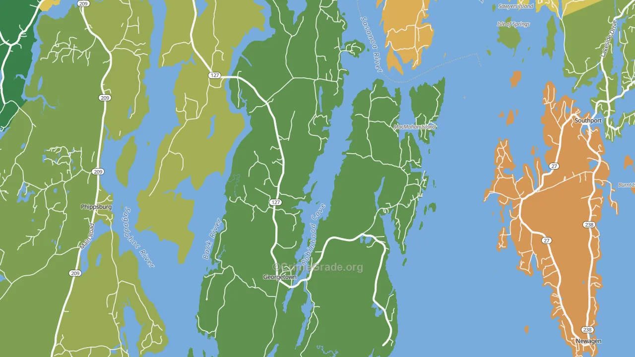 Georgetown, ME Map of Vandalism Rates