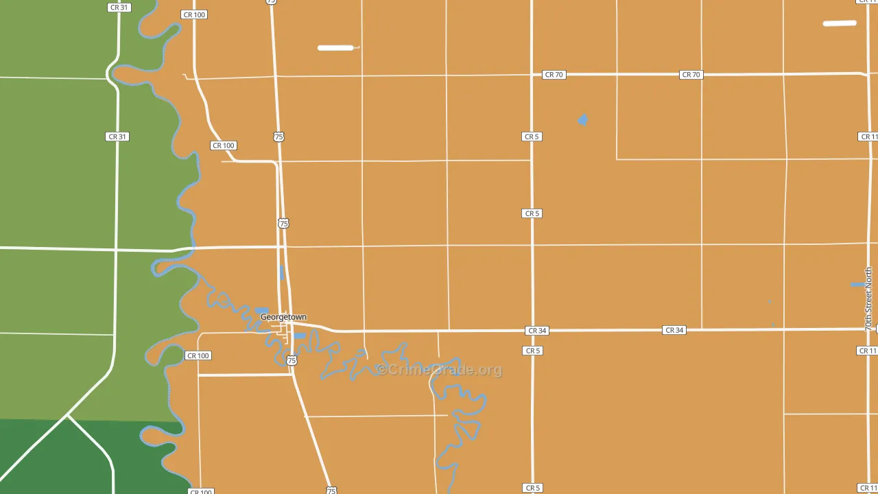 Georgetown, MN Map of Vandalism Rates