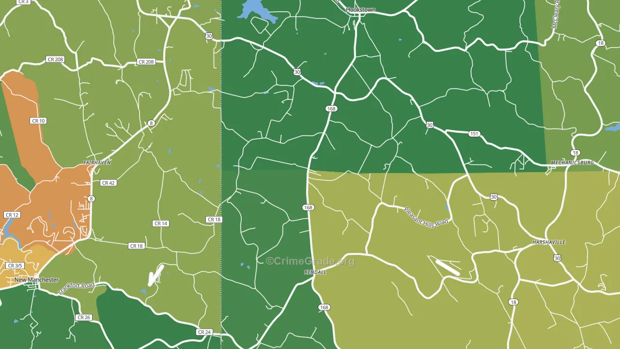 Georgetown, PA Map of Vandalism Rates