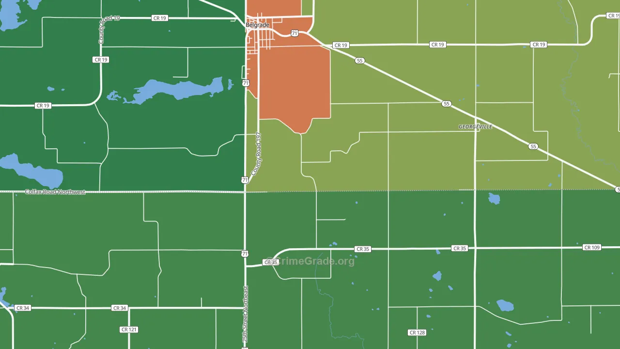 Georgeville, MN Map of Vandalism Rates