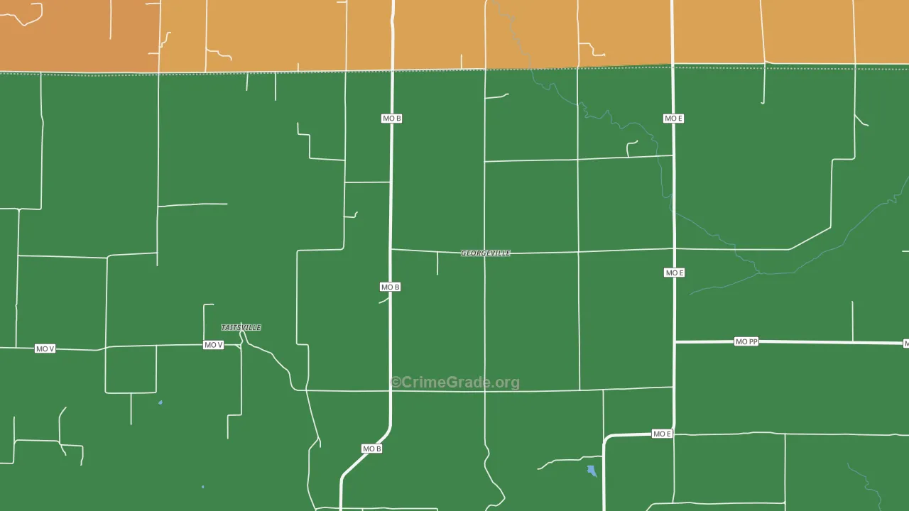 Georgeville, MO Map of Vandalism Rates