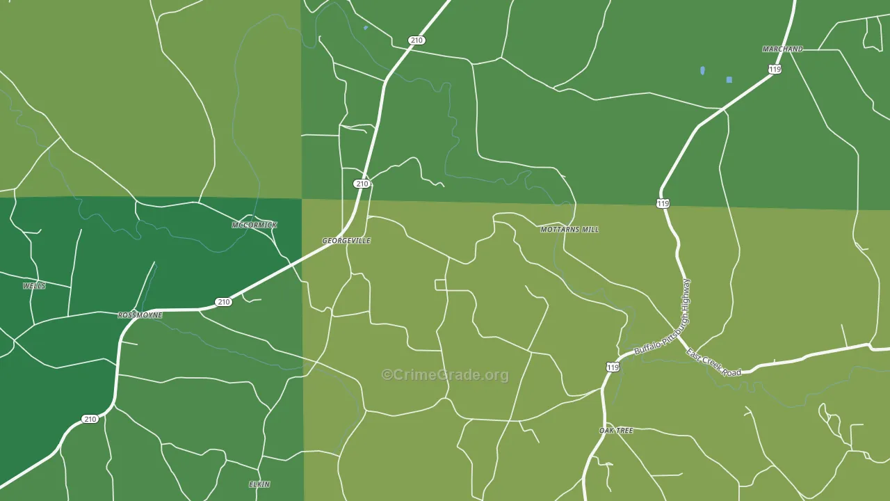 Georgeville, PA Map of Vandalism Rates