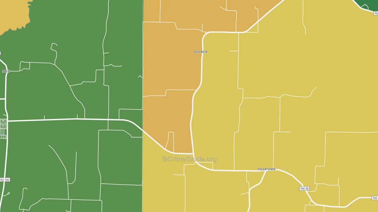Georgia, TX Map of Vandalism Rates