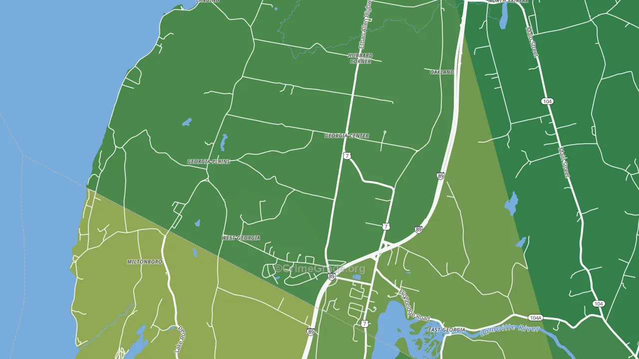 Georgia, VT Map of Vandalism Rates