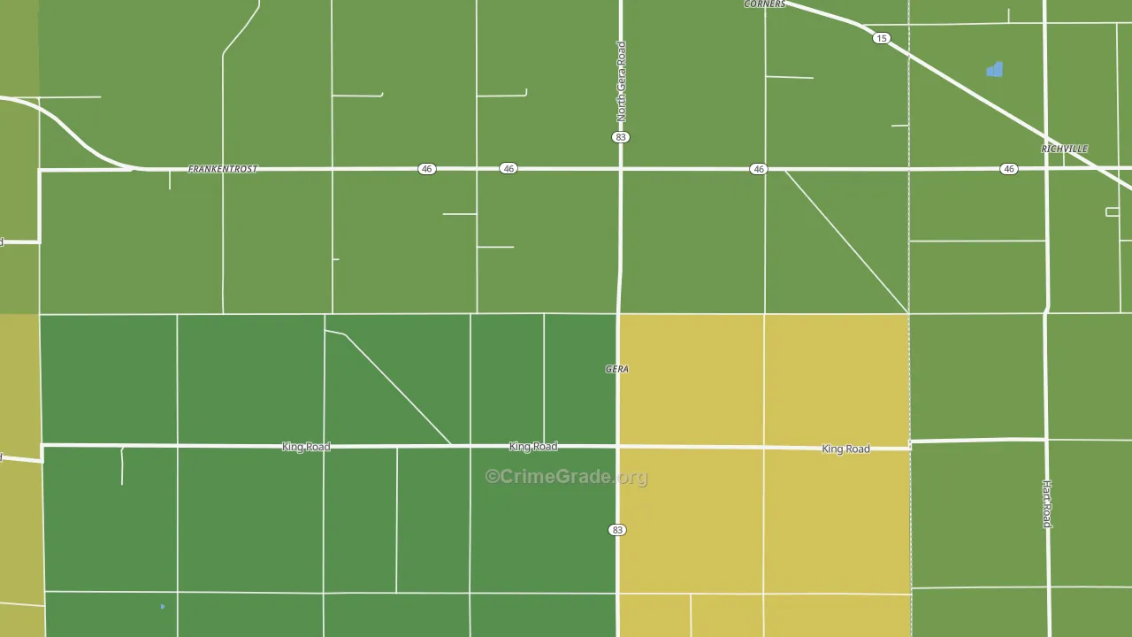 Gera, MI Map of Vandalism Rates