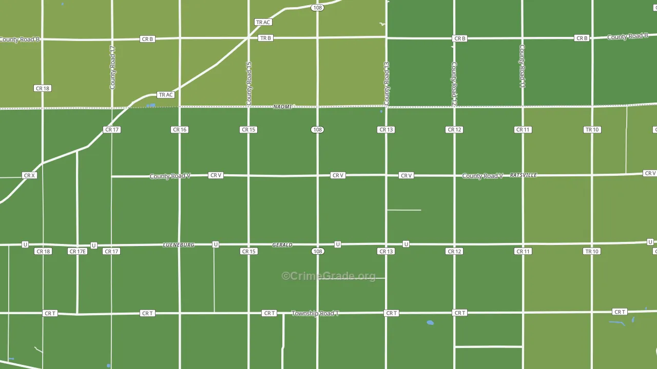 Gerald, OH Map of Vandalism Rates