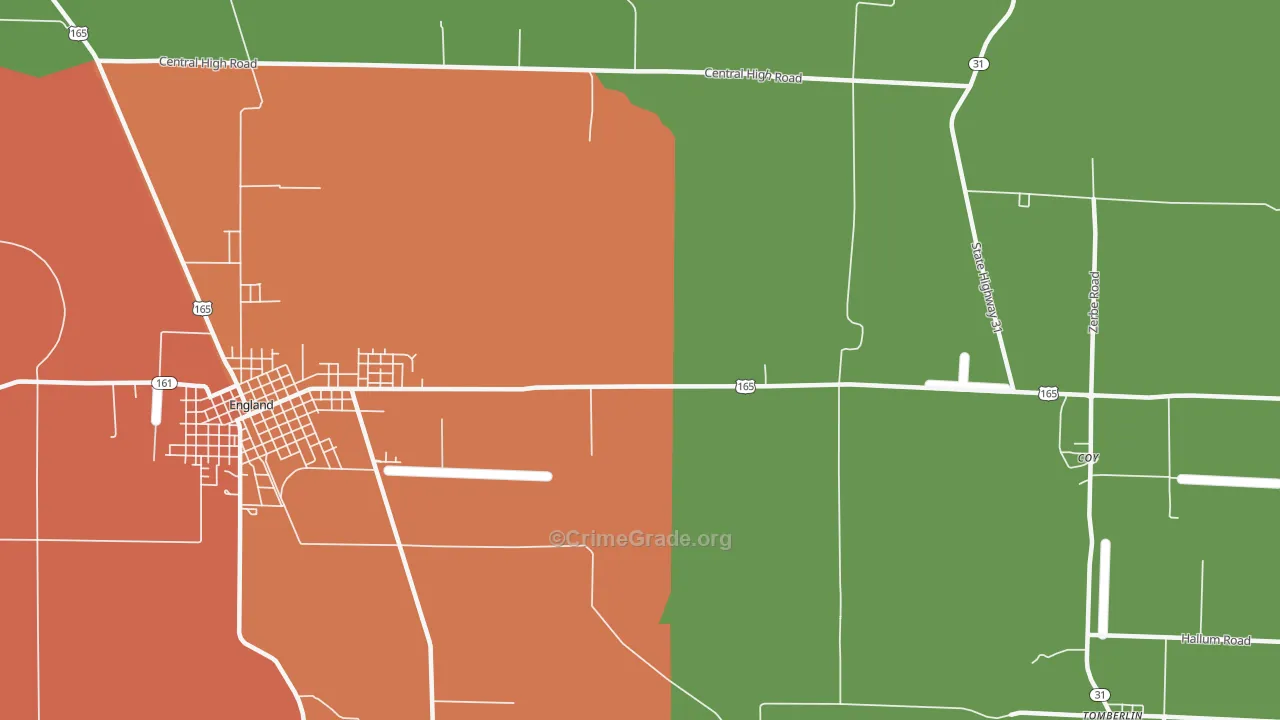 Geridge, AR Map of Vandalism Rates