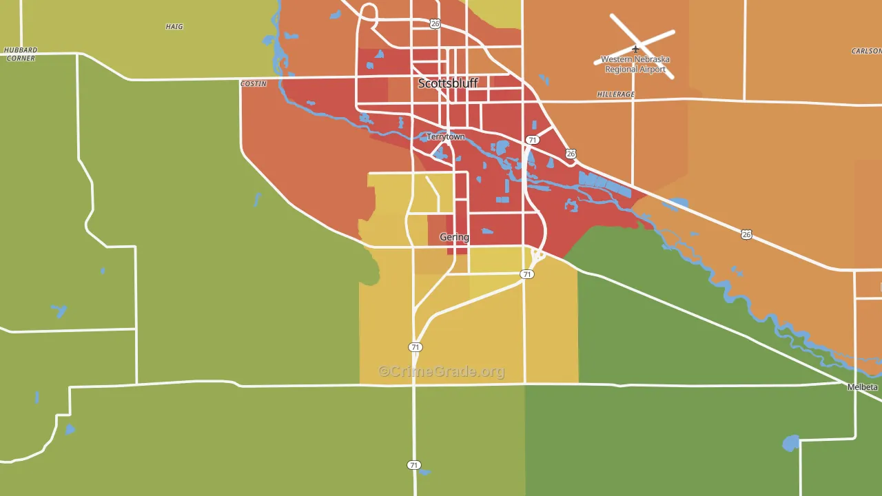 Gering, NE Map of Vandalism Rates