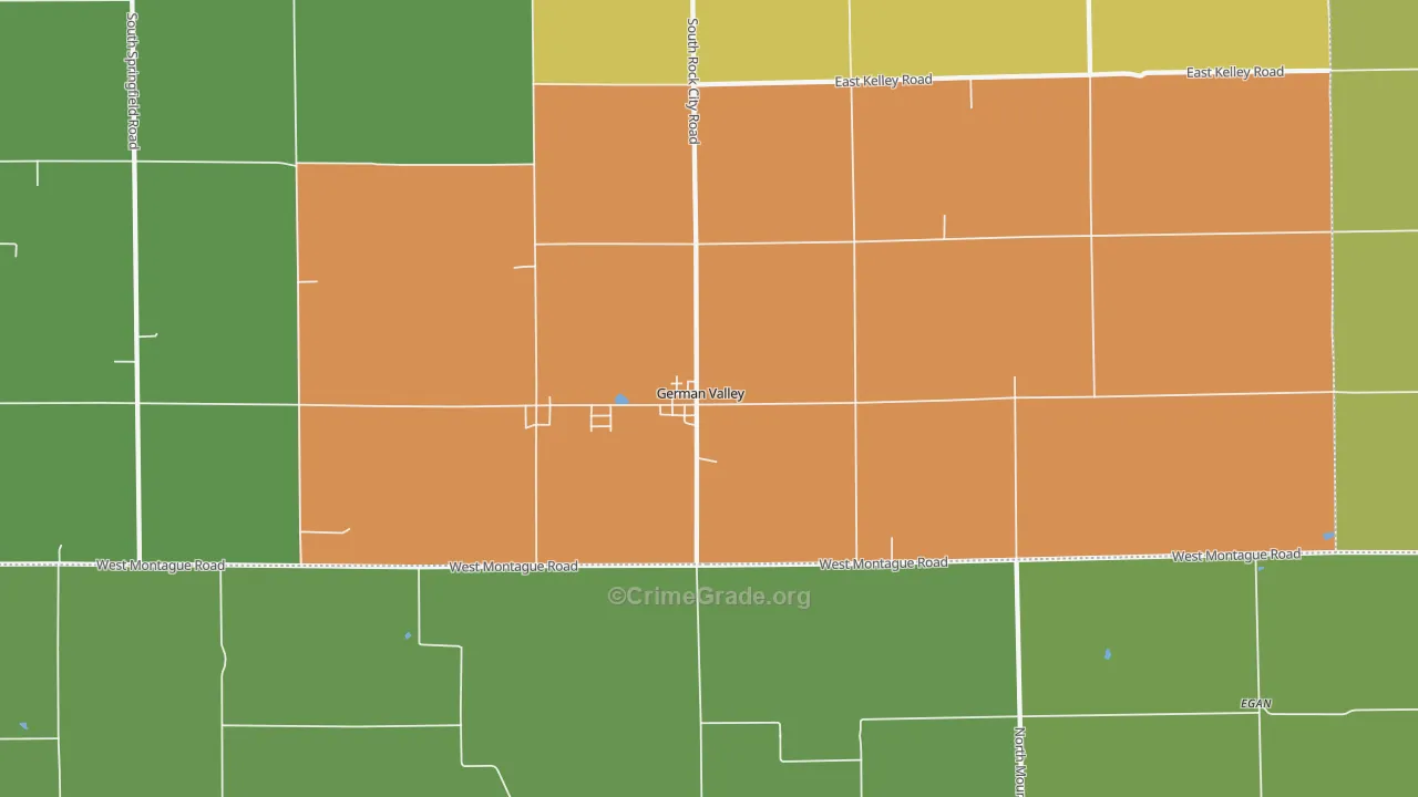 German Valley, IL Map of Vandalism Rates