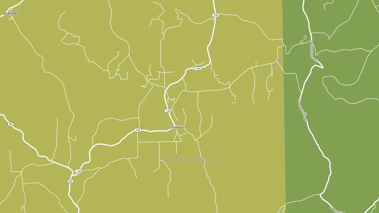 Germania, PA Map of Vandalism Rates