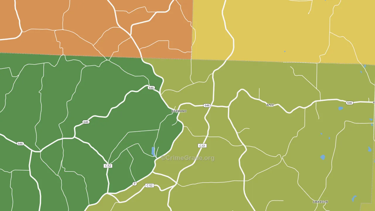 Germano, OH Map of Vandalism Rates
