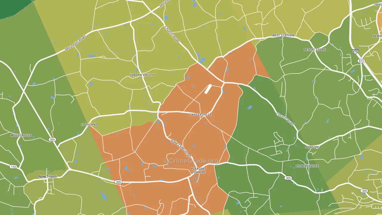 Germansville, PA Map of Vandalism Rates