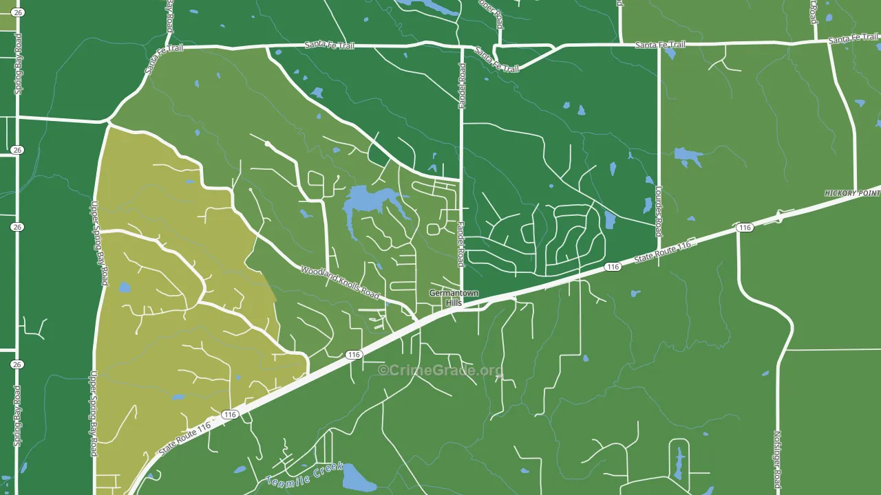 Germantown Hills, IL Map of Vandalism Rates