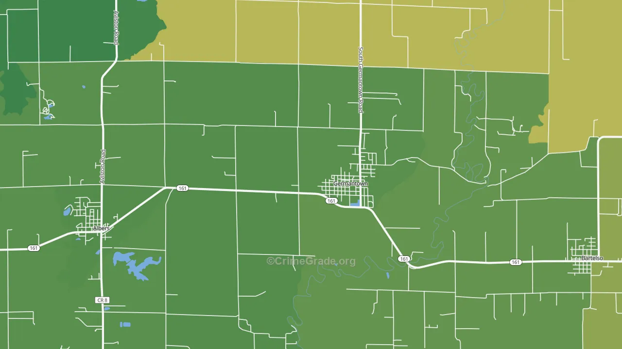 Germantown, IL Map of Vandalism Rates
