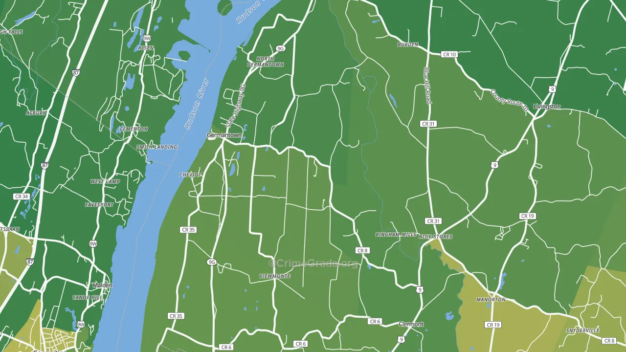 Germantown, NY Map of Vandalism Rates