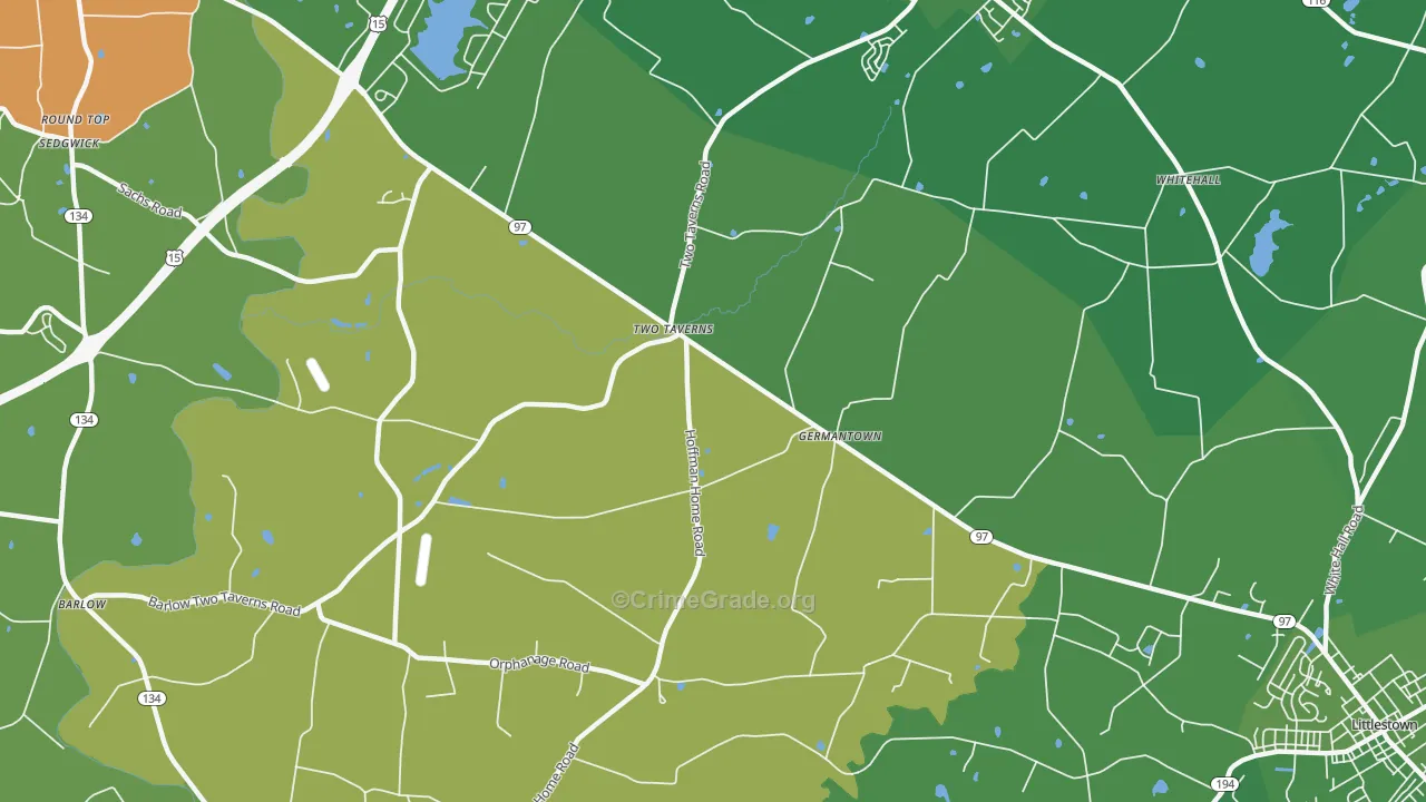 Germantown, PA Map of Vandalism Rates
