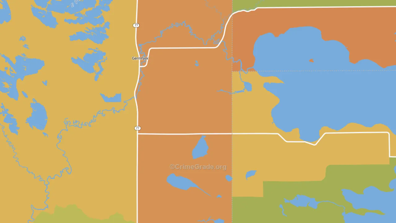 Germfask, MI Map of Vandalism Rates