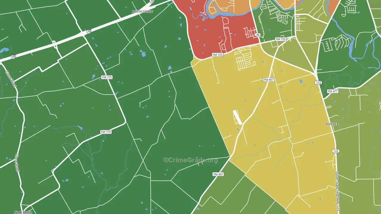 Geronimo, TX Map of Vandalism Rates
