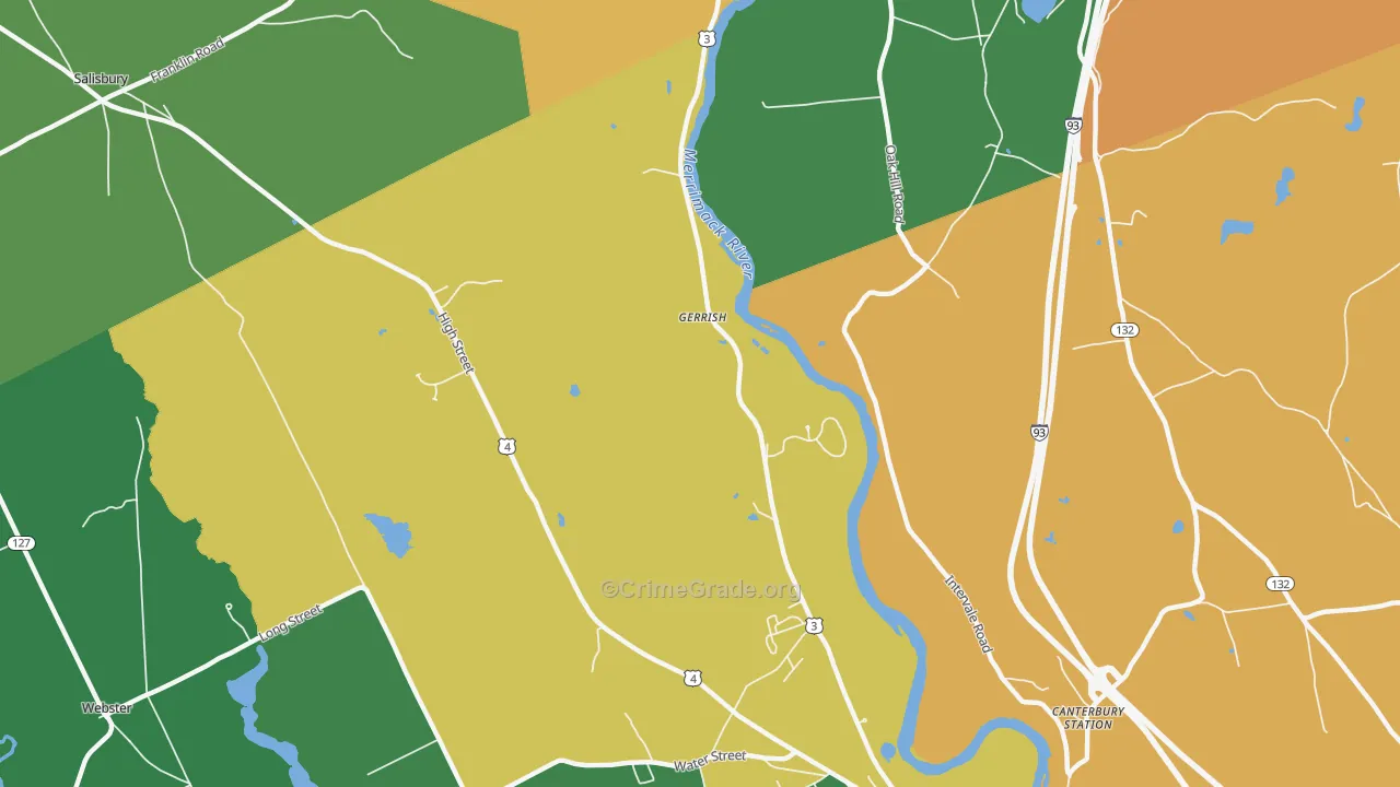 Gerrish, NH Map of Vandalism Rates