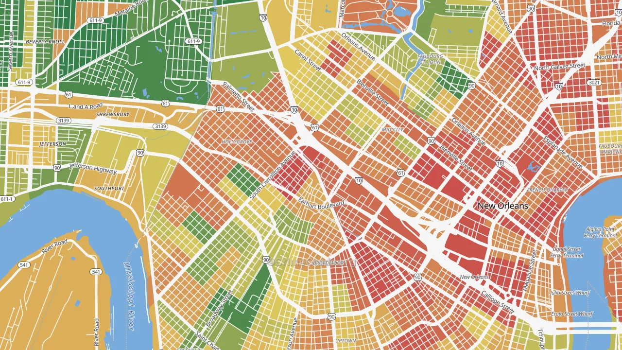 Gert Town, New Orleans, LA Map of Vandalism Rates