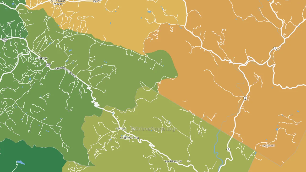 Gerton, NC Map of Vandalism Rates